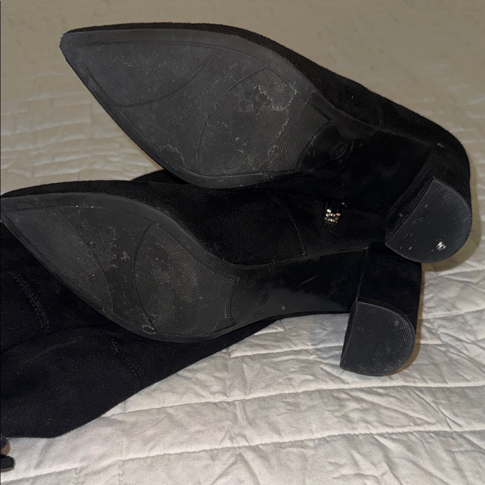 Marc Fisher Black Over-the-Knee Suede Black Boots with Thick Heel - Picture 5 of 6